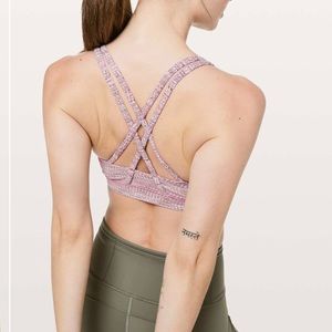 Lululemon Energy Bra Arrow Jacquard Antique Bark Copper Coil, Size 4
